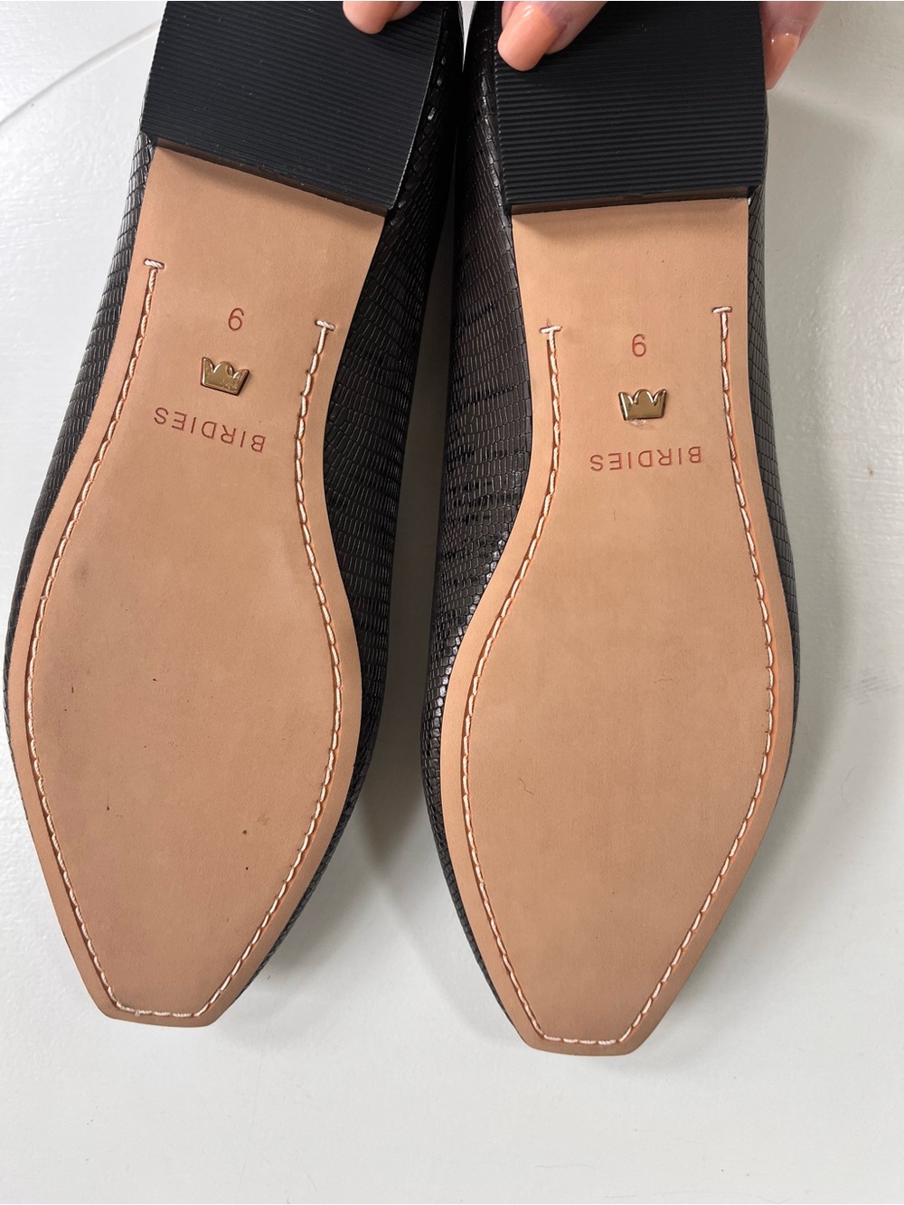 Birdies Black Textured Slip-On Flats with Quilted Metallic Insole - Picture 6 of 11
